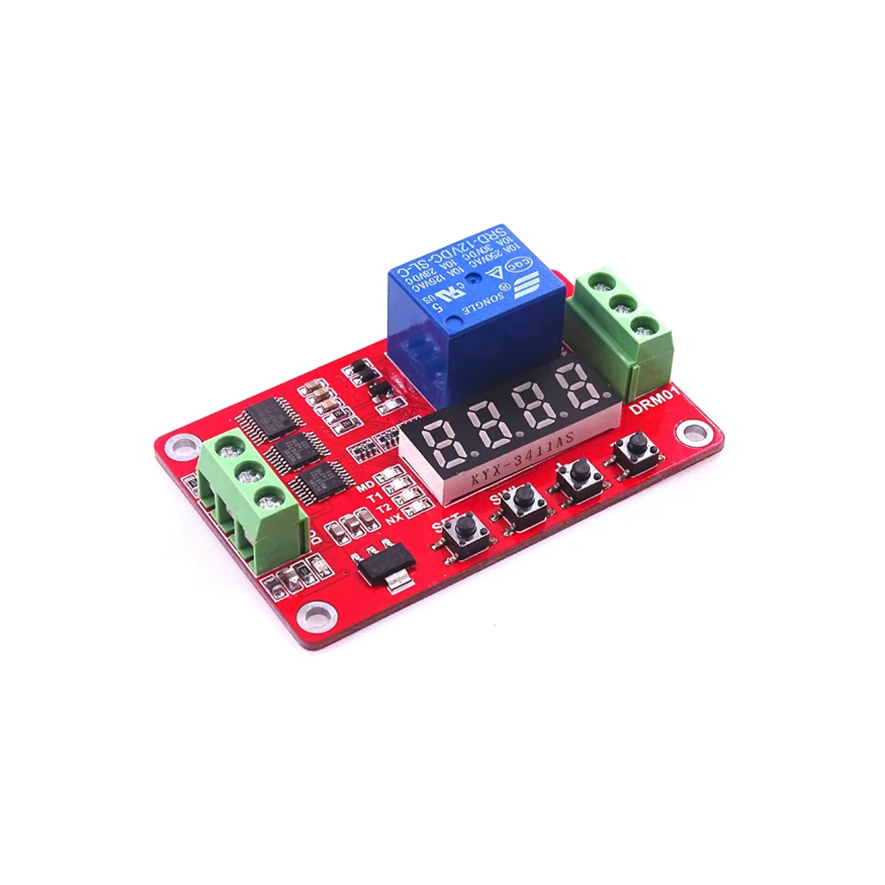 DC 5V 12V 24V 1 Channel FRM01 Multifunction Relay Loop Delay Relay Cycle Timer Switch Self-Locking Timing Relay