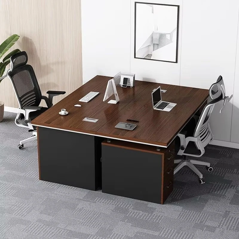 Luxury modern executive desk with side cabinets, modern corporate furniture