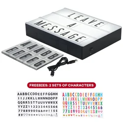 Cinematic Light Box Letter Message Slogan DIY LED Lamp Shooting Props for Youtube Tiktok Ig Infulencer Festival Decoration