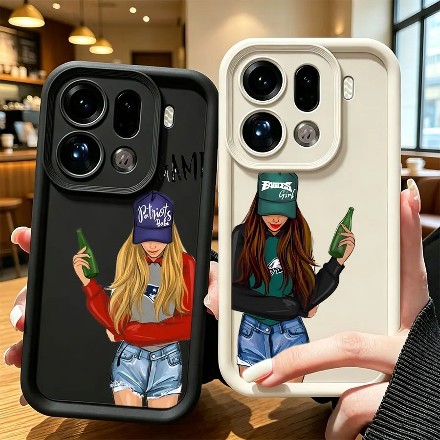Coque pour OPPO Find X9 Pro X8S Reno 15 14F 13F 12 11 10 Pro A3 A4 A5X A6 Pro A16 A17 A54 A60 A40 A78 A77, motif de filles de dessin animé