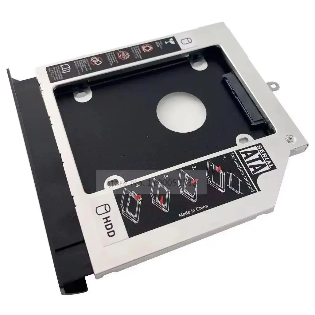 with Bezel Front Panel 9.5mm 2nd Secondary 2.5 SSD HDD Hard Drive Optical Bay Caddy Frame Bracket for Acer Aspire E5-572 E5-572G