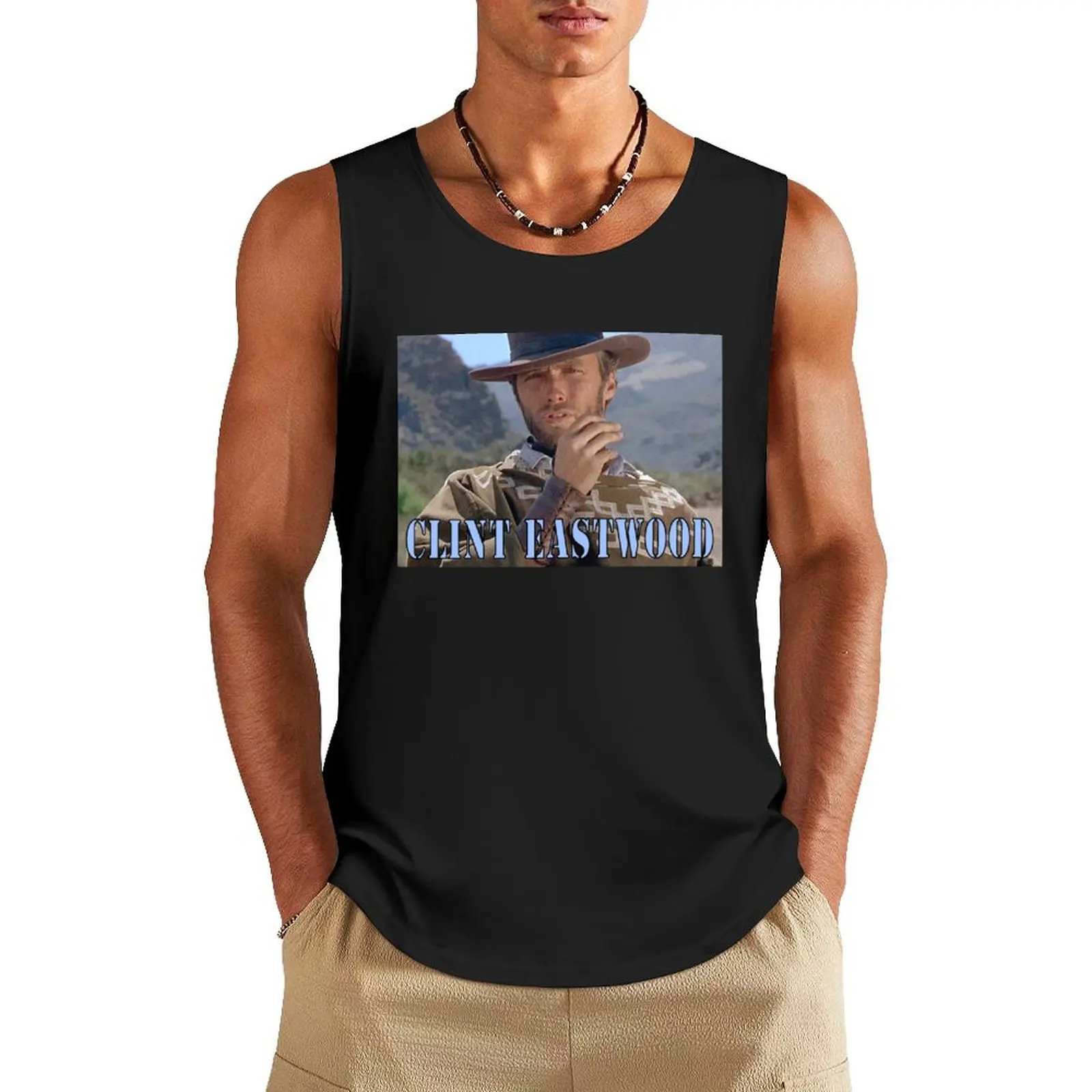 Клинт Eastwood, мужчина без имени, кулак, полный доллар, майка, топ, летняя мужская футболка