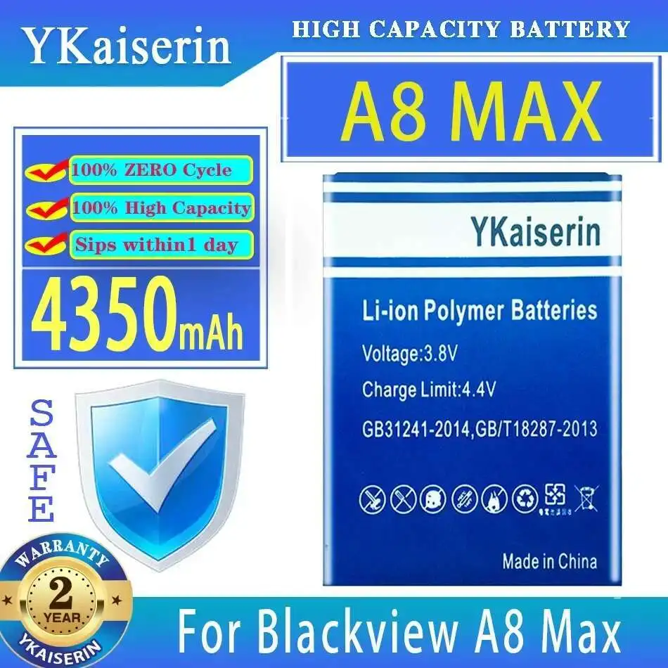 

Mobile Phone Battery Reliable Power For Blackview A8 Max A8max 4350Mah Replacement