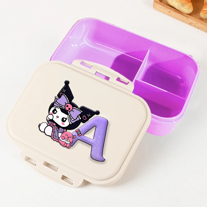 

Kuromi Purple Lunch Box Girl Boy Kawaii Portable Bento Boxs Student Hermetic Food Crisper Single Layer Capacity Kids Rice Box