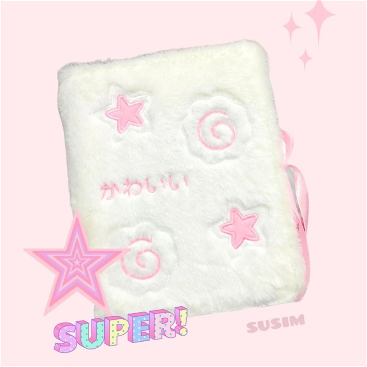 Kawaii Fluffy Strap Ties A6 Widen Kpop Photocard Binder Star Collect Book Idol Plush Photo Card Holder Photocards Album