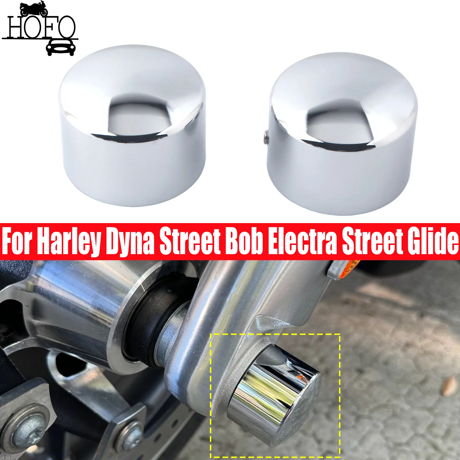 

Motorcycle Front Axle Nut Cover Caps Bolt Aluminum For Harley Dyna Street Bob Electra Street Glide