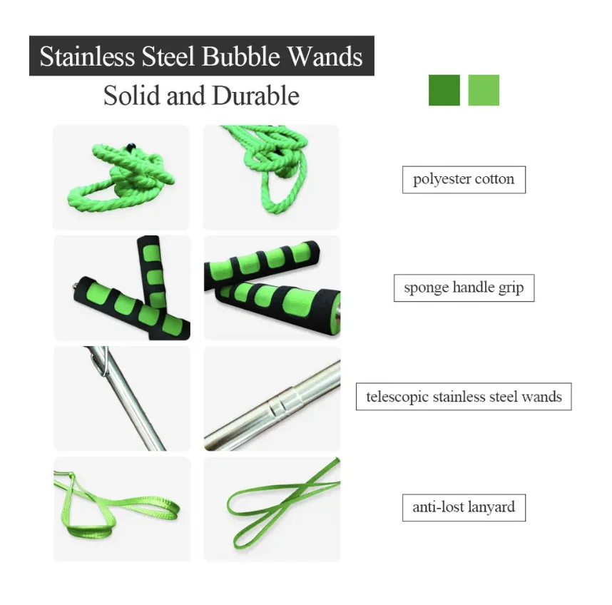 屋外大型調整可能なアウター 1 2 6 穴バブルロープダブルポールセットマジックシャボン玉子供のおもちゃレインボー折りたたみ式