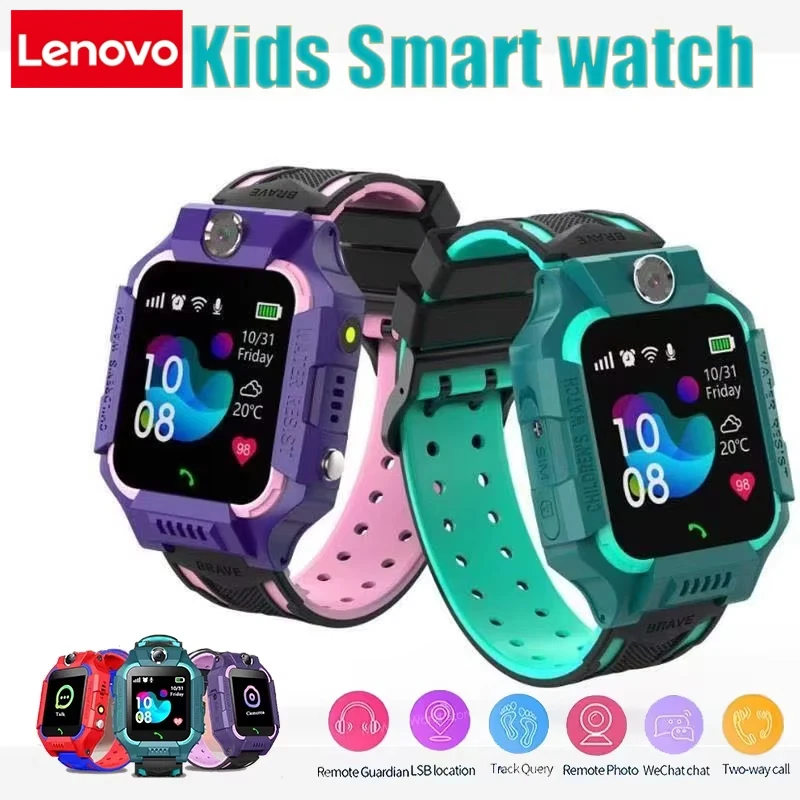

Lenovo New Kids Smart Watch SOS GPS Antil-lost With Sim Card Ip67 Waterproof Remote Photo Kids Gift For IOS Android Children