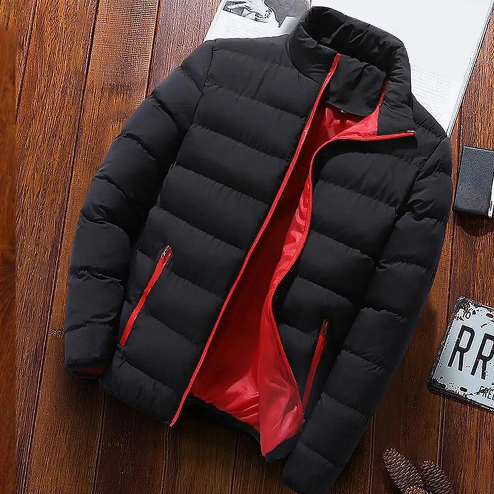 Abrigo de moda para hombre, Parkas acolchadas, chaqueta cálida con bolsillos, abrigo grueso