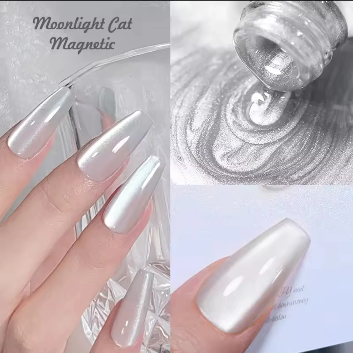 10 مللي 1 قطعة ضوء الكهربائية عين القط مسمار الغراء العالمي كل مباراة الأبيض ضوء القمر عين القط Ge البولندية مسمار الفن الأظافر البيضاء #1