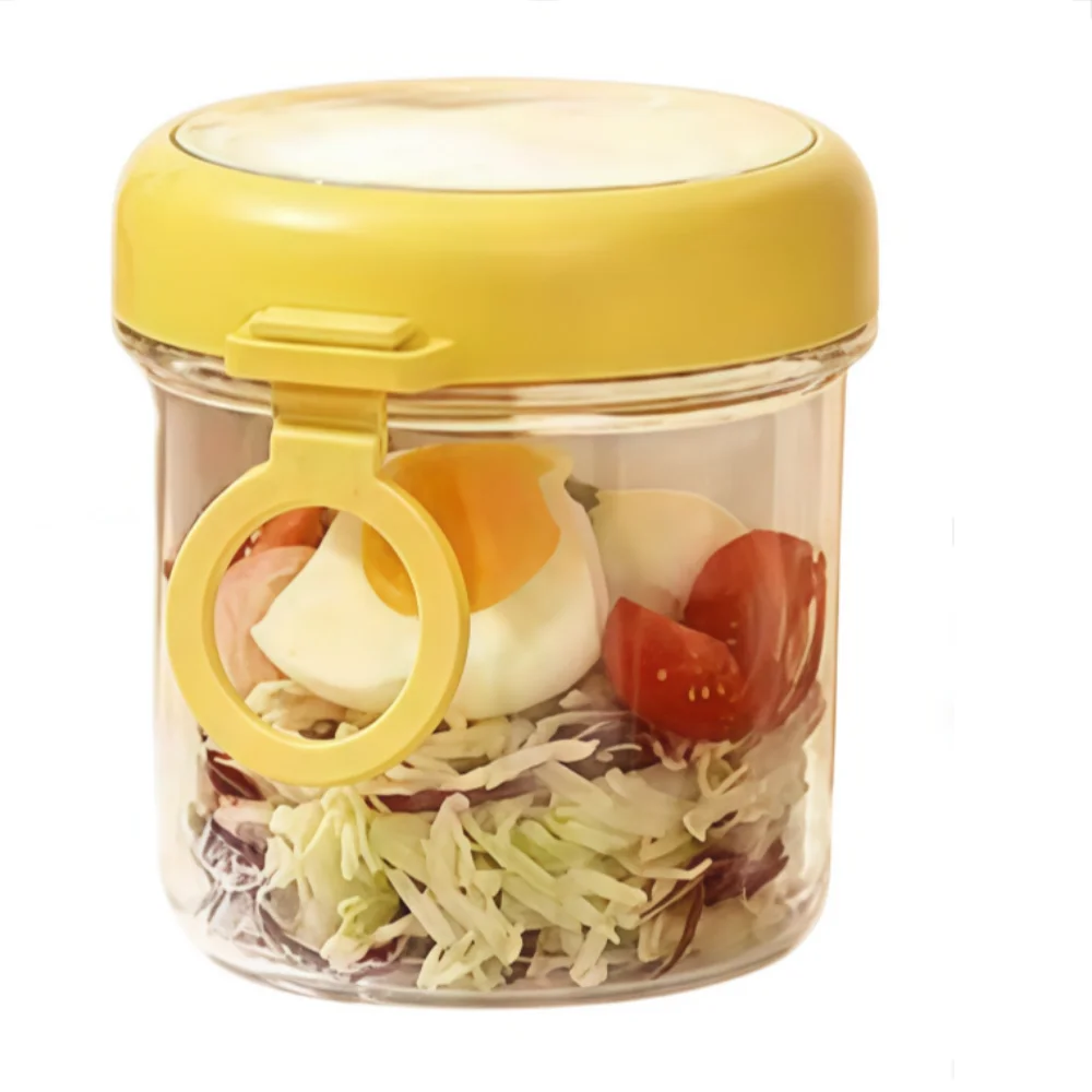 New Breakfast Cups Oatmeal Cereal Nut Yogurt Salad Cup Leakproof Glass Oats Container With Lid Spoon Food Storage Box