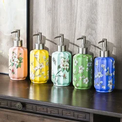 Bathroom High End Shower Gel Bottle Ceramic Lotion Bottles Hand Sanitizer Bottle Liquid Soap Dispensers Shampoo Press Bottle