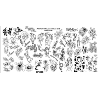 Stainless Steel Stamping Plate Template Linear Cat Kitten Flowers Biotanic Face Halloween Ghost Abstract Drawing CP08-86