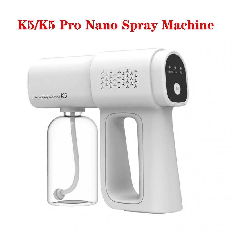 K5 Nano Spray Gun K5 Pro Blue Light Wireless Electric Fogging Disinfection Steam Sprayer Type-C Charg For Car Office Home