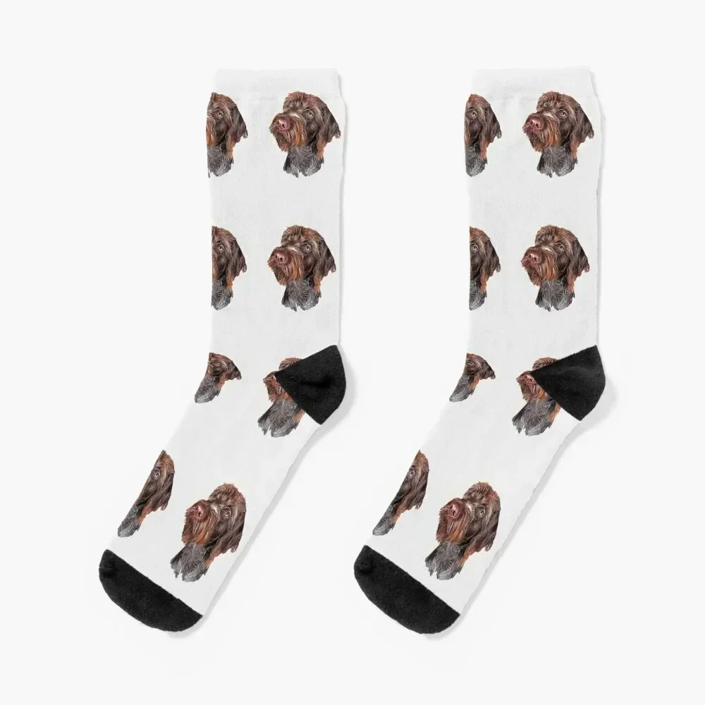

German Wirehaired Pointer Socks Men's hiphop hip hop heated Male Socks Women's