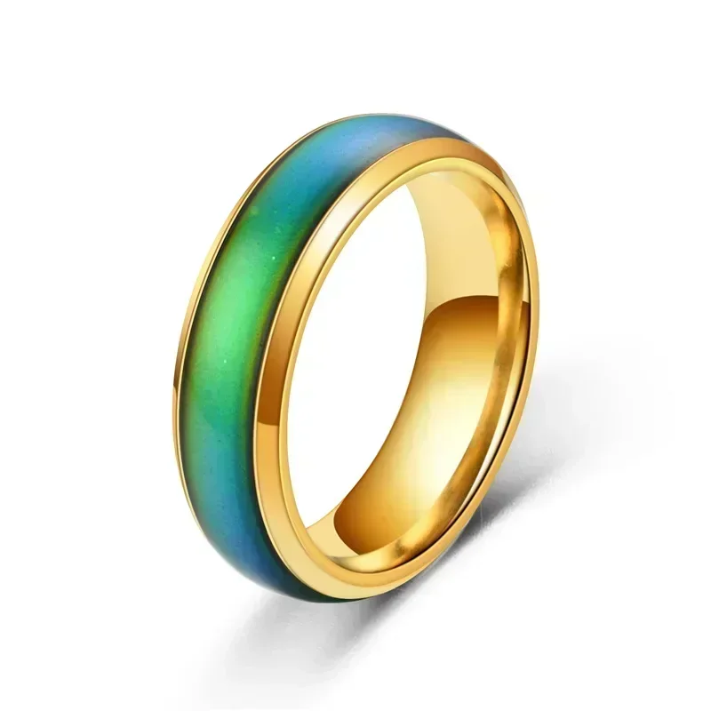 Uloveido High Quality Stainless Steel Changing Color Mood Rings Feeling Emotion Temperature Ring anillos mujer кольца