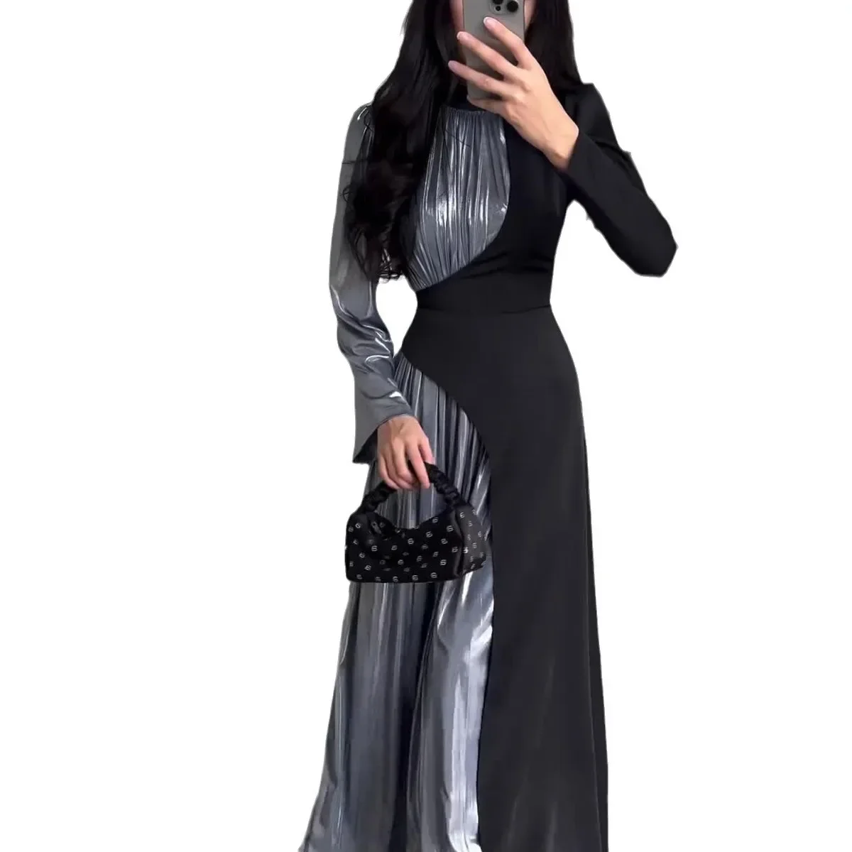 Long Sleeve Muslim Dress Women Vintage Dress for Women Slim-fit Belt Evening Dresses Turkey Arab Dubai Abaya Islamic Clothing