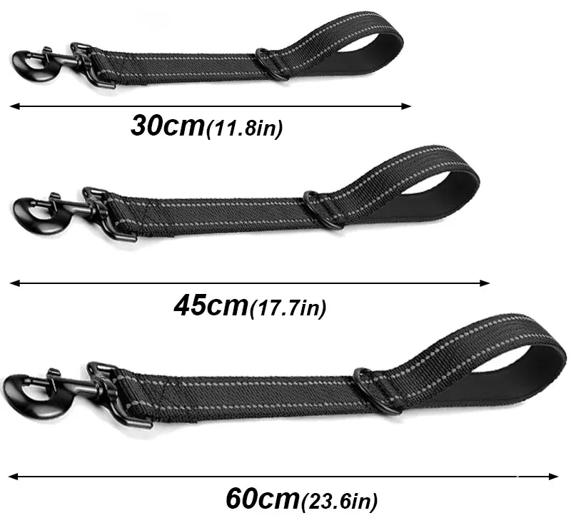 30/45/60cm Hundeleine Kurze Hundeleine aus Nylon Reflektierende Trainingsleine für Große Hunde mit Zinklegierungs-Verschluss Abschließbar 360 Grad Drehbar – Detail 8