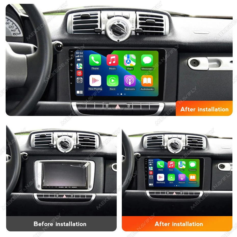 MEKEDE 2 Din Carplay For Mercedes Benz Smart Fortwo 451 2010 - 2015 Car Radio Multimedia autoradio Intelligent Car audio system