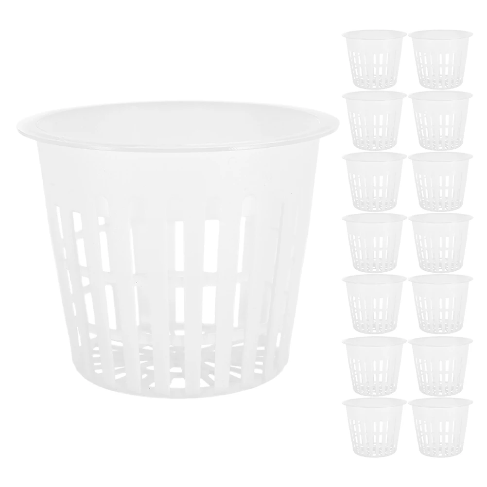 

15 Pcs Hydroponic Planting Basket Pots Netting Cup Basin Baskets White Hydroponics Planter