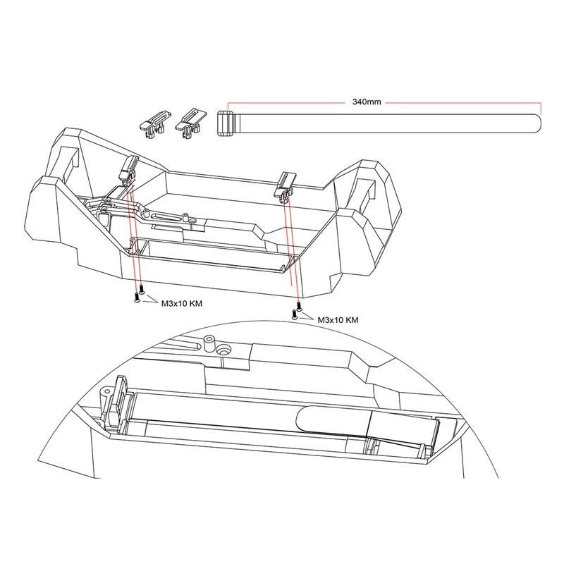 Support de batterie en métal avec sangle de batterie, noir, pour Trax 1/10 Maxx Small X