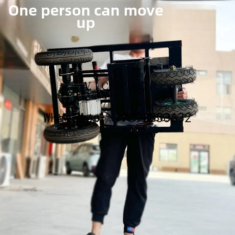 شاحنة مسطحة تعمل بالدفع اليدوي A1 لسحب بلاط الأسمنت، شاحنة قابلة للطي خاصة في موقع البناء لسحب البضائع بأربع عجلات #5