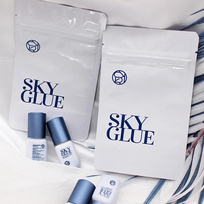 5 ขวด SKY S + กาวสําหรับขนตา 5ml Original Korea Sky Blue หมวก False Lash กาวแต่งหน้าเครื่องมือ Beauty Shop อุปกรณ์