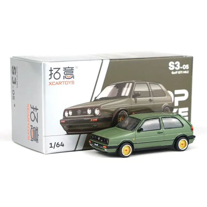 

Xcartoys POPRACE 1 64 Alloy Car Model Golf GTI Mk2 Green Toy Car model ornament, boy's birthday gift
