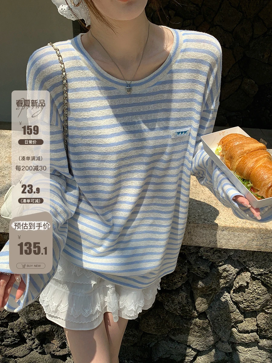 

Ibell Zhang вышитый узел кружевная нашивка с вышивкой Agel Color Blo round Ne вязаная полоска T женская мода