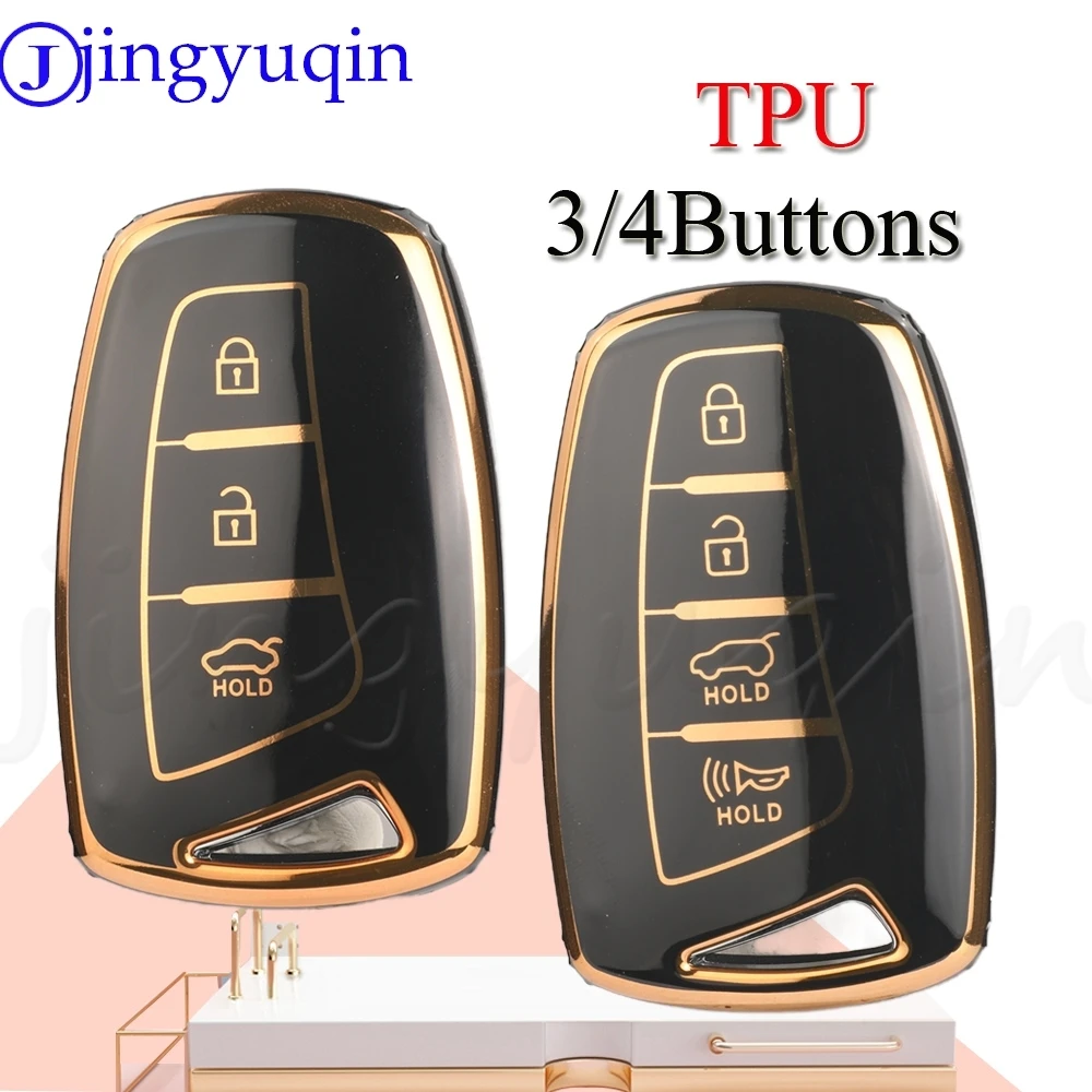 JYQ TPU Auto Key Shell Case Cover For Hyundai Grandeur HG Sedan Genesis G80 Santa Fe 3DM Grand SantaFe 2018 IX45 EQUUS Azera 