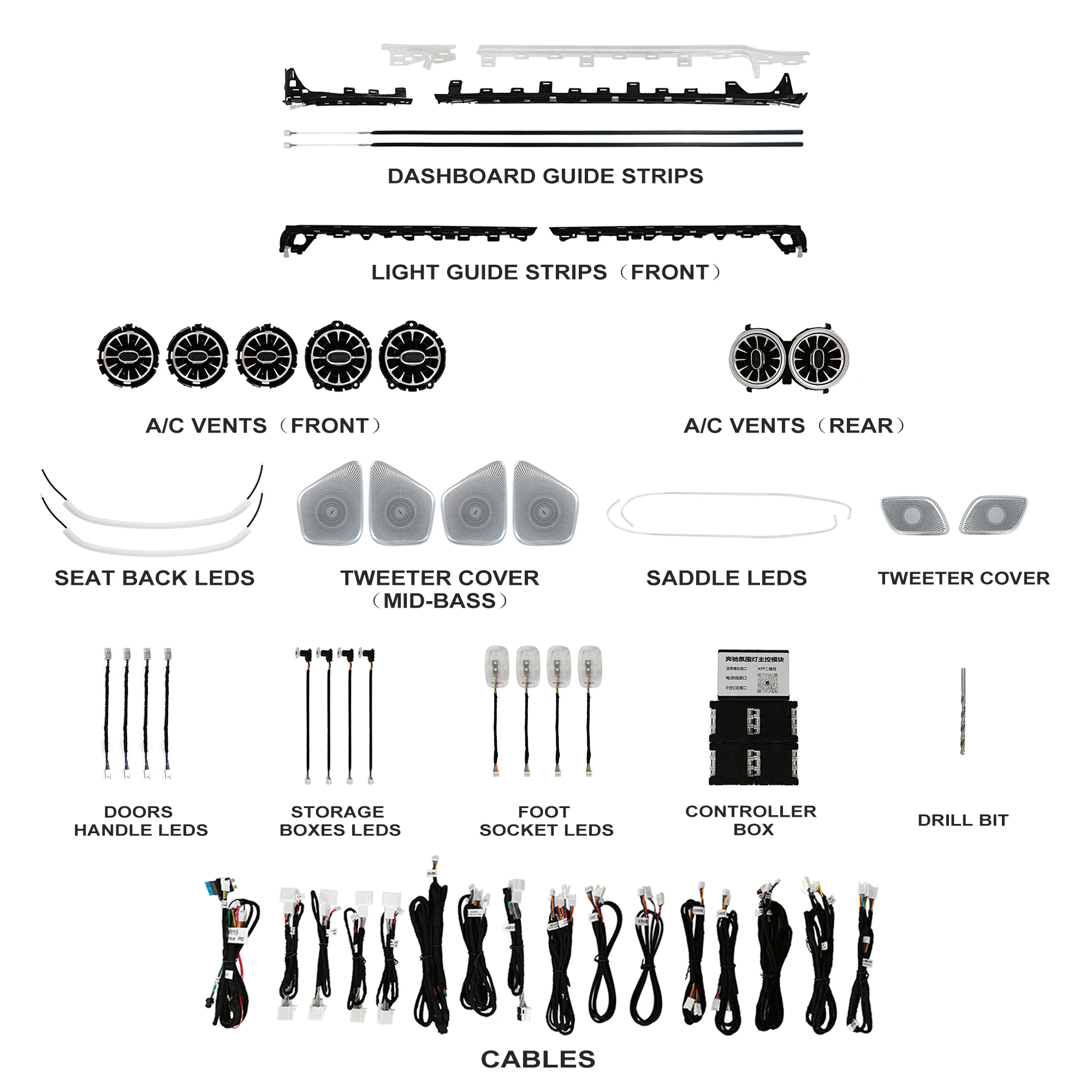 

Voyeego Factory Wholesale Car Ambient Lighting For Mercedes a Class Benz-w177 7 Piece Set ACar Interior Lights