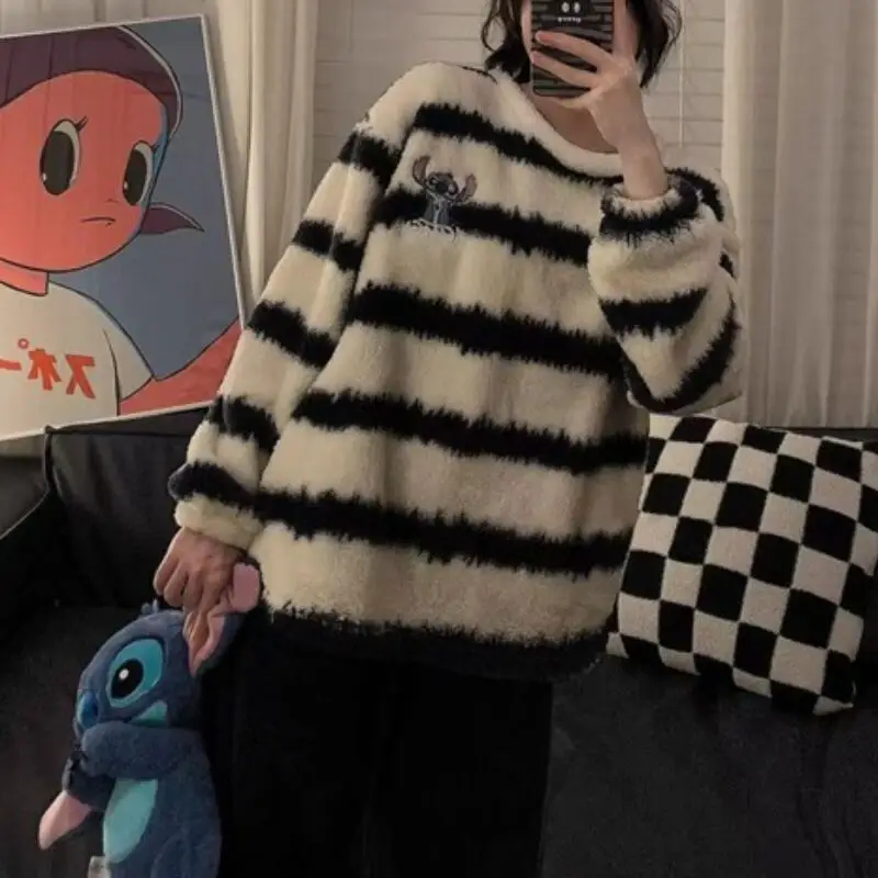 

Милый женский свитер в стиле аниме с героями мультфильмов Kawaii Y2K, топы, новая мода, удобные теплые милые пуловеры для девочек, зимняя женская одежда
