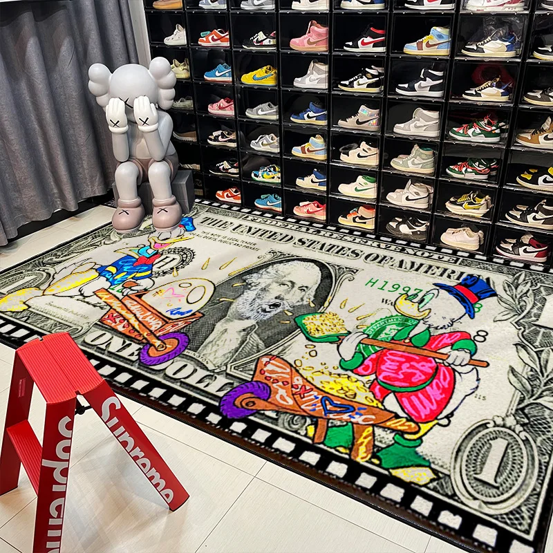 Cartoon Dollar Money Lounge Rug Hallway Entrance Doormat Living Room Bedroom Bedside Carpet Floor Anti Slip Mat Home Decor