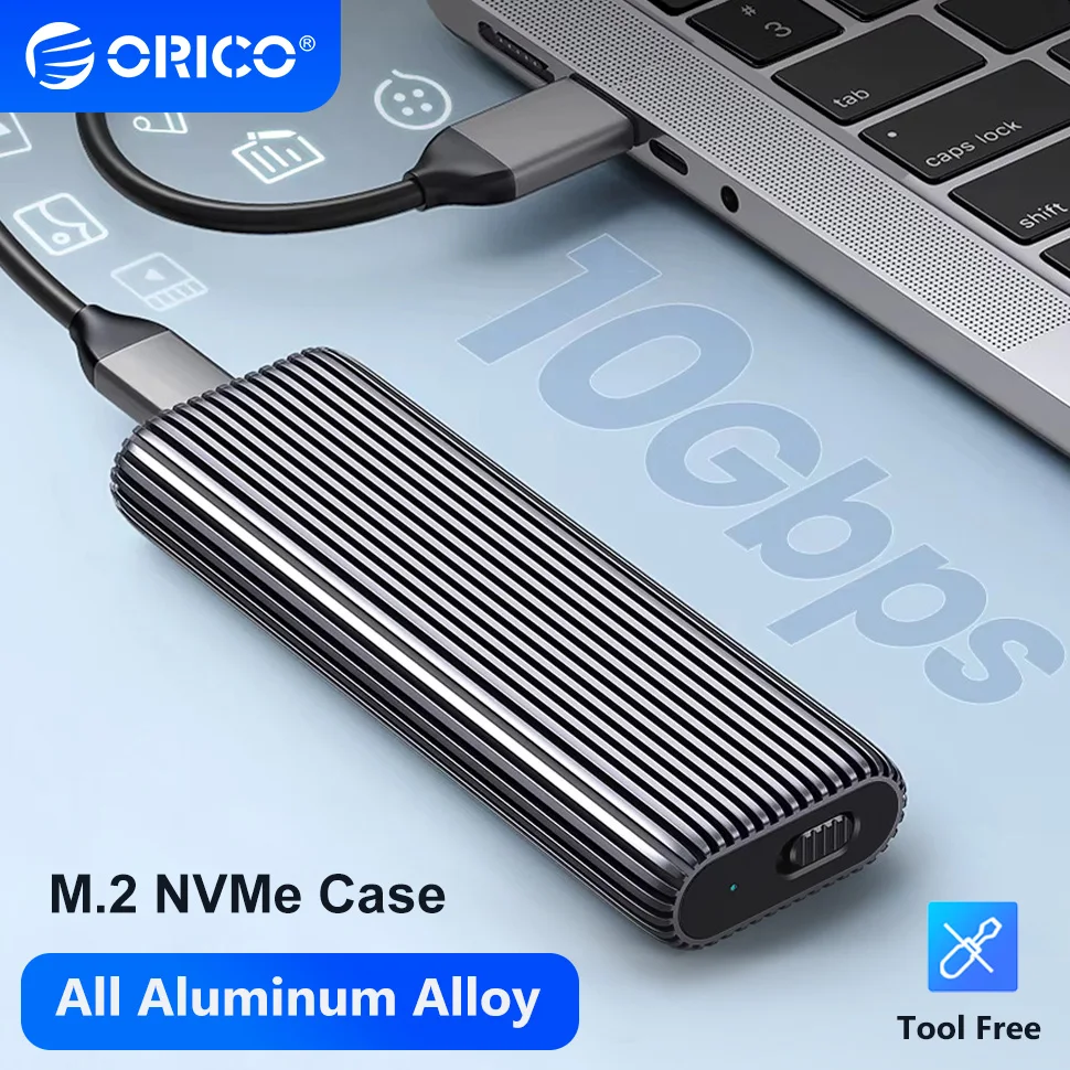 ORICO M.2 SSD الضميمة المزدوجة NVMe SATA حافظة 10Gbps USB3.2 نوع C M2 القرص الصلب منزل الألومنيوم أداة محول مجاني للكمبيوتر المحمول #1