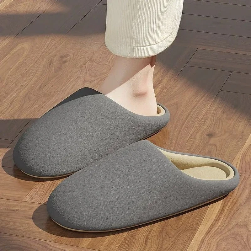

Japanese Style Winter Cotton Slippers for Men Warm Indoor Non Slip Soft Sole Couple Slippers Home Slip Resistant Cozy Footwear