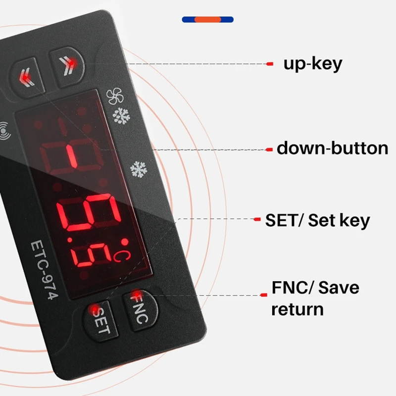 ETC-974 Mini Temperature Controller Refrigerator Thermostat Regulator Thermoregulator Thermocouple NTC Dual Sensor