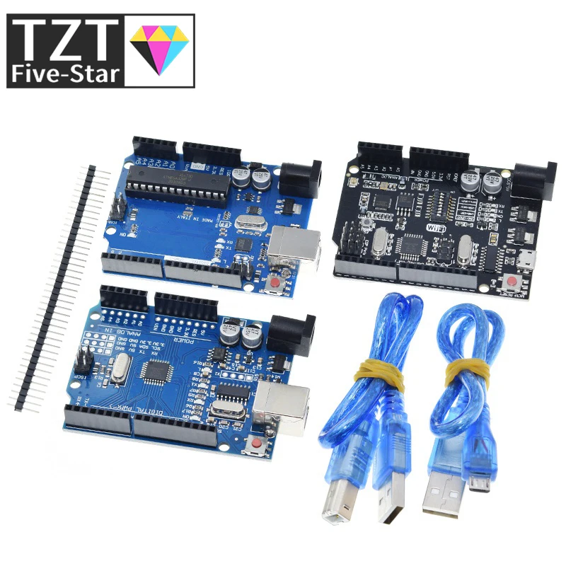 Чип TZT UNO R3 ATMEGA16U2 / UNO + WiFi R3, чип CH340G для Arduino UNO R3, макетная плата WeMos ESP8266, оригинал