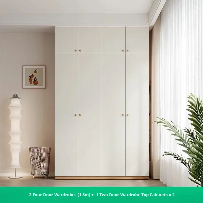 Contemporary Wardrobe with Top Cabinet Wooden Bedroom Storage Cabinet Furniture Set Customized Wardrobe Cloakroompromote sales