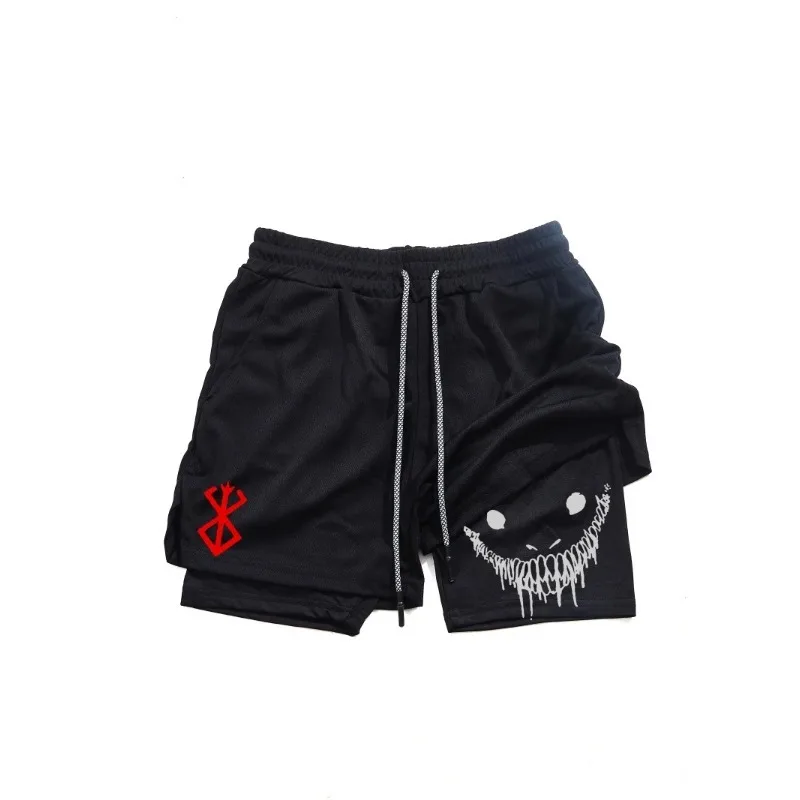 

Men's double-layer 2-in-1 sports shorts, running and fitness speed drying breathable shorts