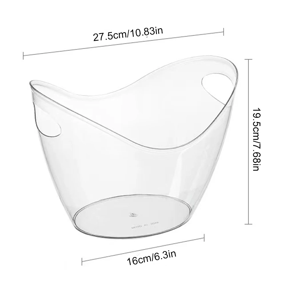 

Ice Bucket with Handle Ice Cube Container Plastic Ice Storage Tub for Drinks and Parties