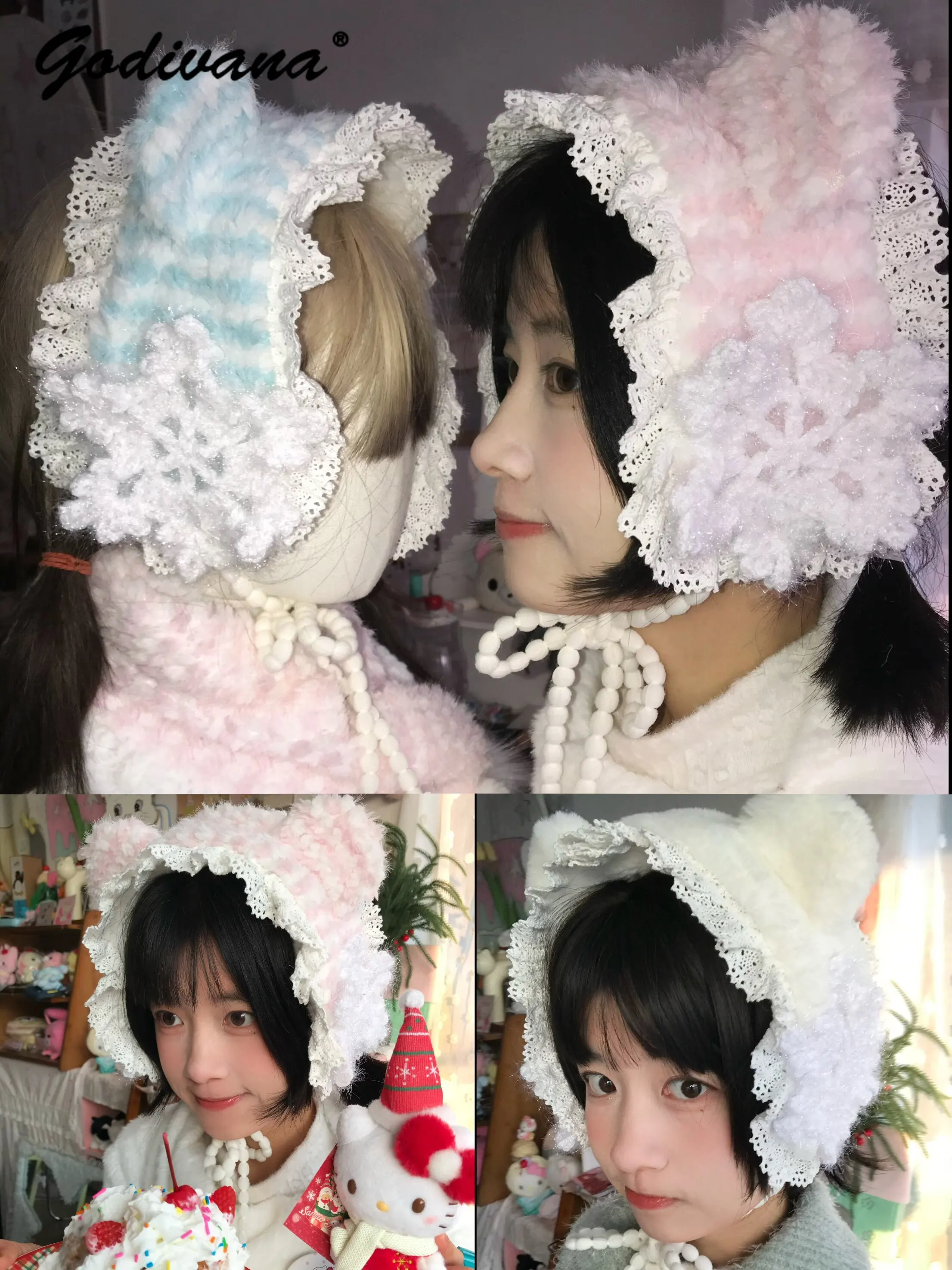 orejeras-de-felpa-con-orejas-de-oso-rayas-y-encaje-calidas-y-lindas-para-mujer-diseno-de-copo-de-nieve-de-seda-brillante-hechas-a-mano-novedad-de-invierno