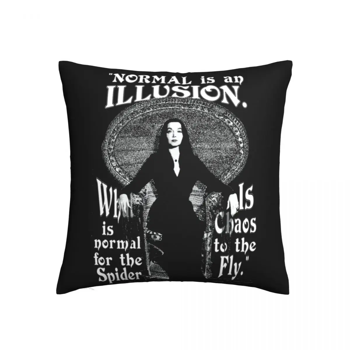 

Comic Pillow Case Morticia Addams Normal Is An Illusion Polyester Hugging Pillowcase Zipper Summer Cute Cover