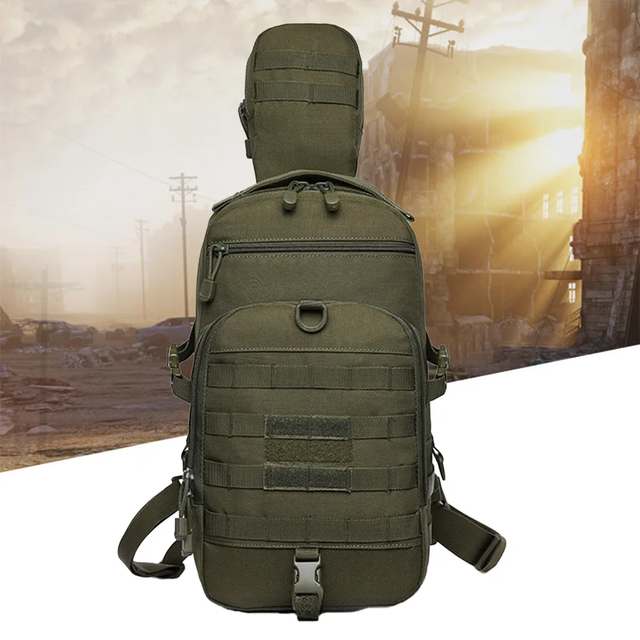 

Нагрудная сумка из ткани Оксфорд, многофункциональная водонепроницаемая сумка через плечо для занятий спортом на открытом воздухе, мужская нагрудная сумка, тренировочная сумка через плечо