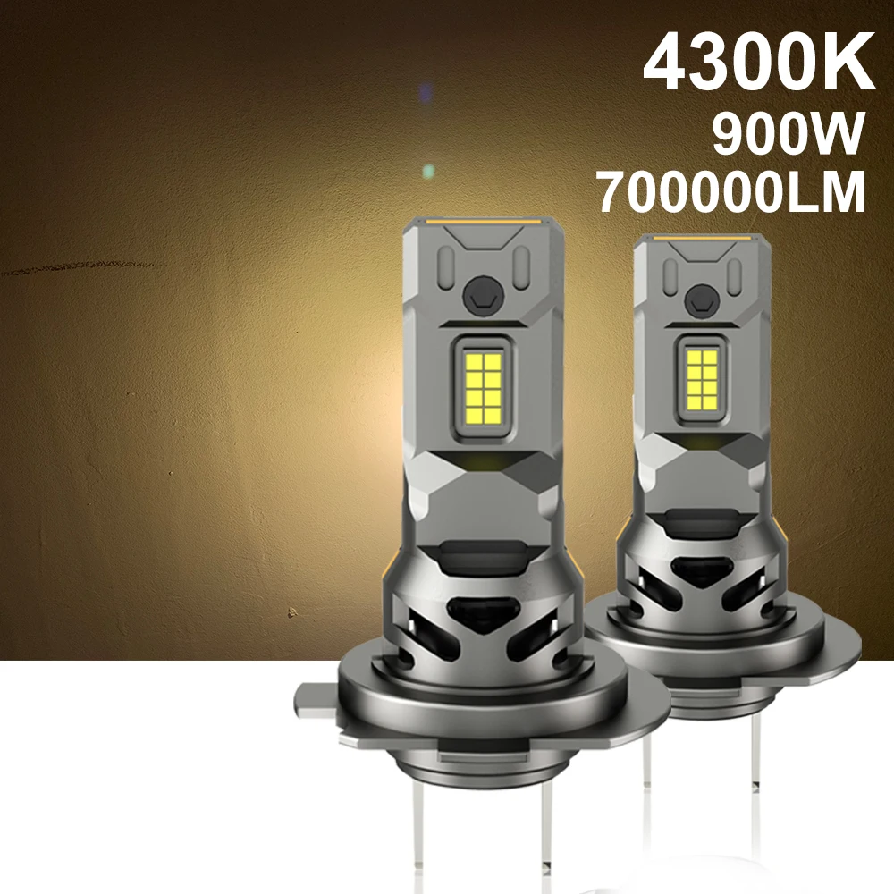 YHKOMS 900W Turbo H7 LED Headlight Bulbs CANBUS Lights 700000LM H4 Mini Lamp 3580 CSP Wireless Car LED with Fan 4300K 6000K 12V