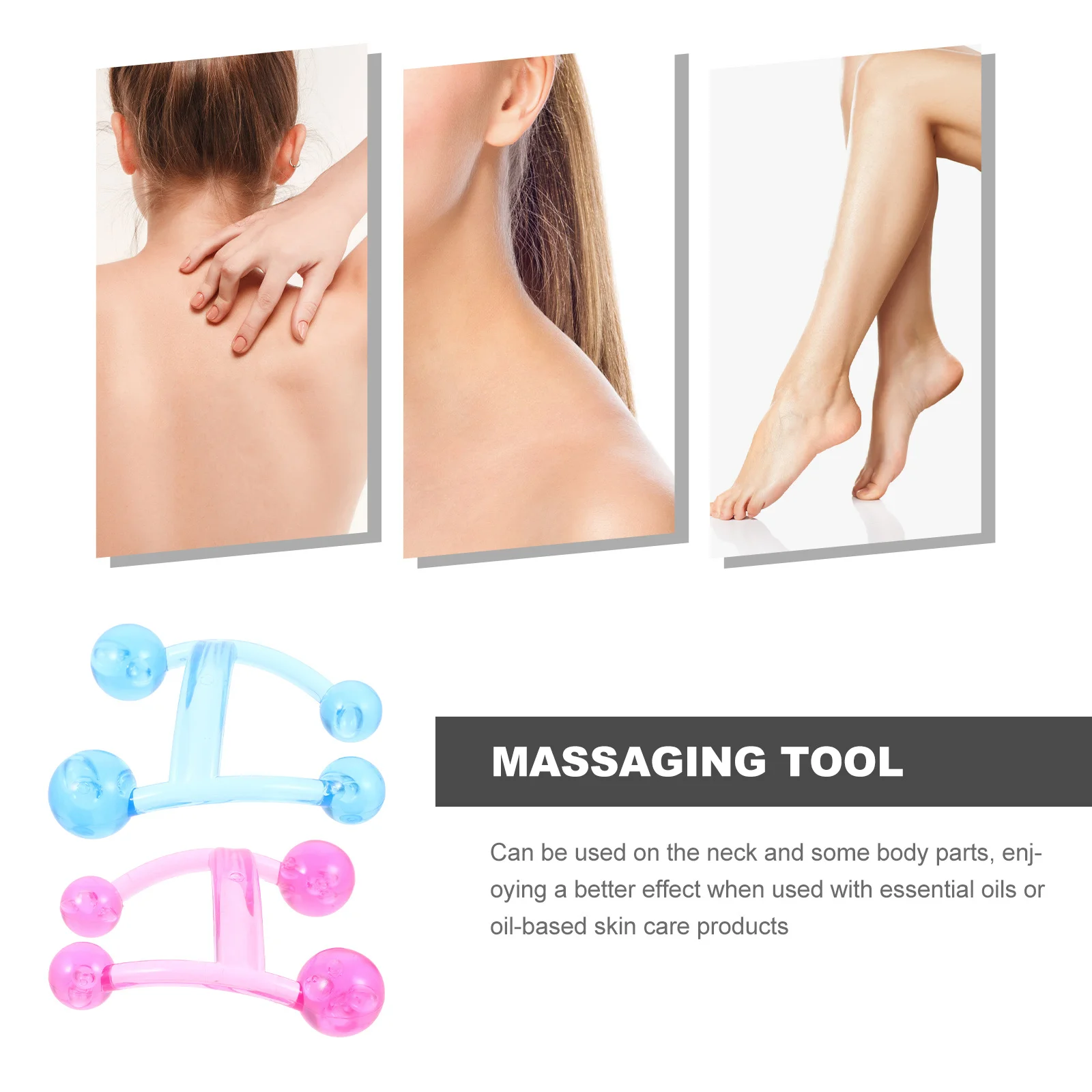 

2Pcs Back Massager Handheld Plastic Body Massager Small Portable Neck Shoulder Relaxing Fatigue Relieving Tool for Blood