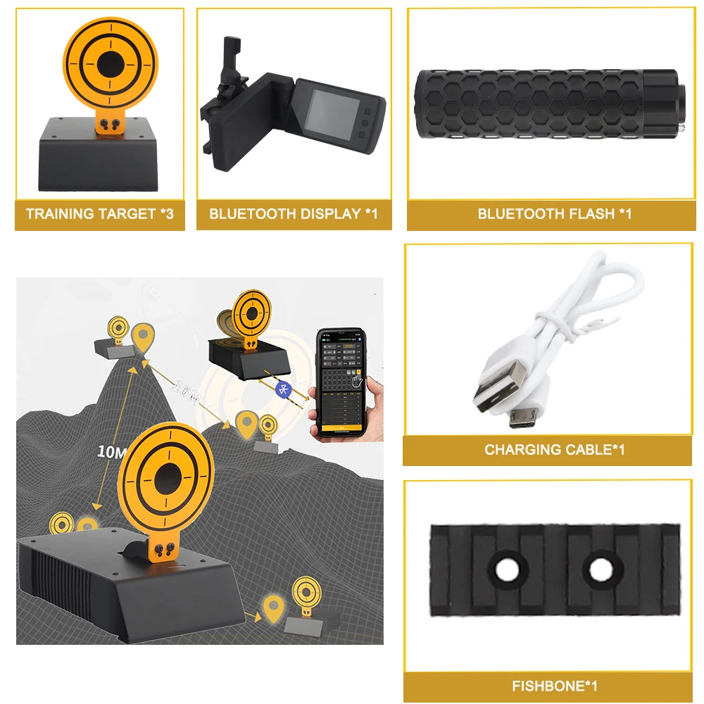 Tactical shooting training target set Wireless Airsoft Paintball  Bluetooth synchronized target practice Synchronized data flash