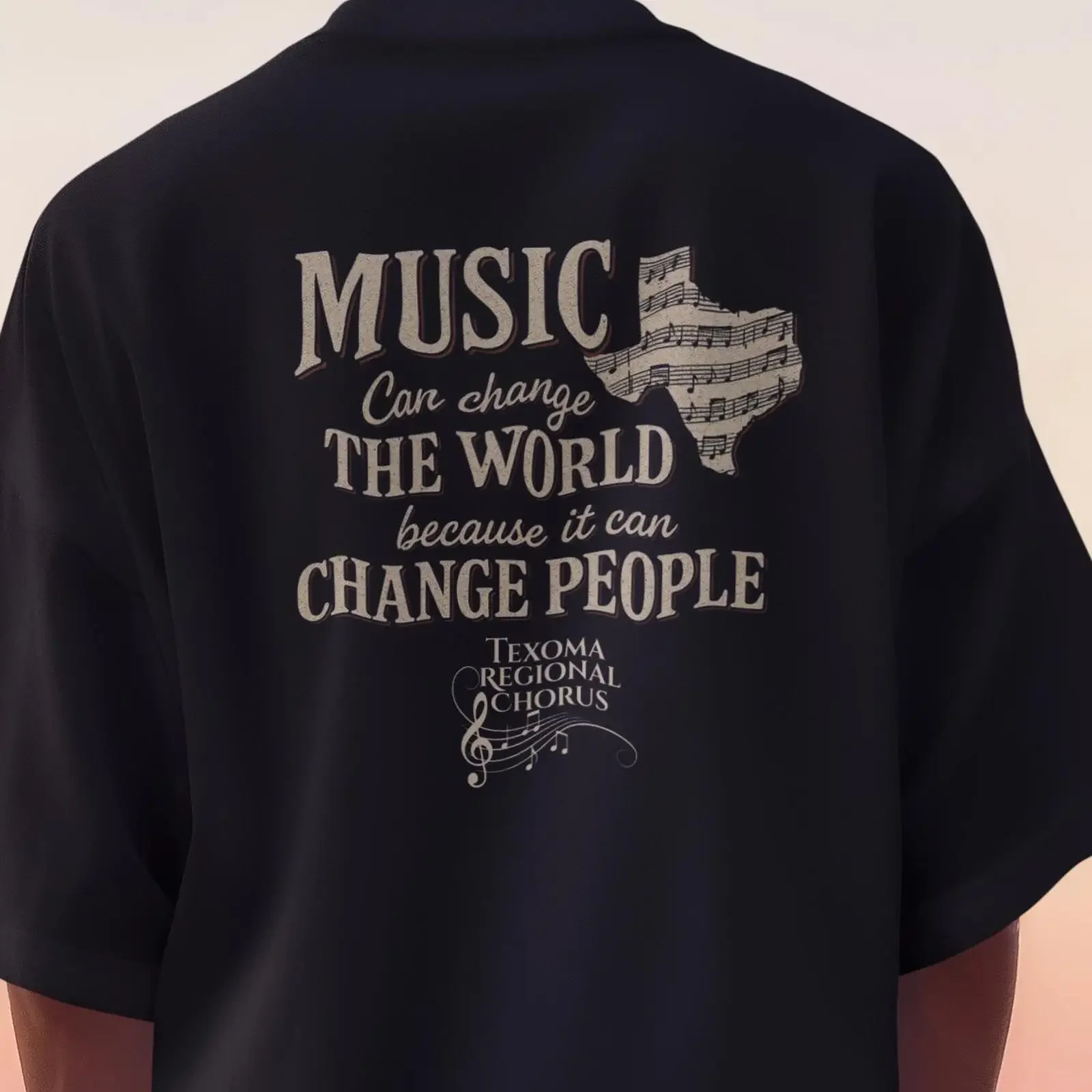 The Official Texoma Regional Chorus Music Can Change World T Shirt vintage Washed homme Breathable Casual Top For Everyday Wear