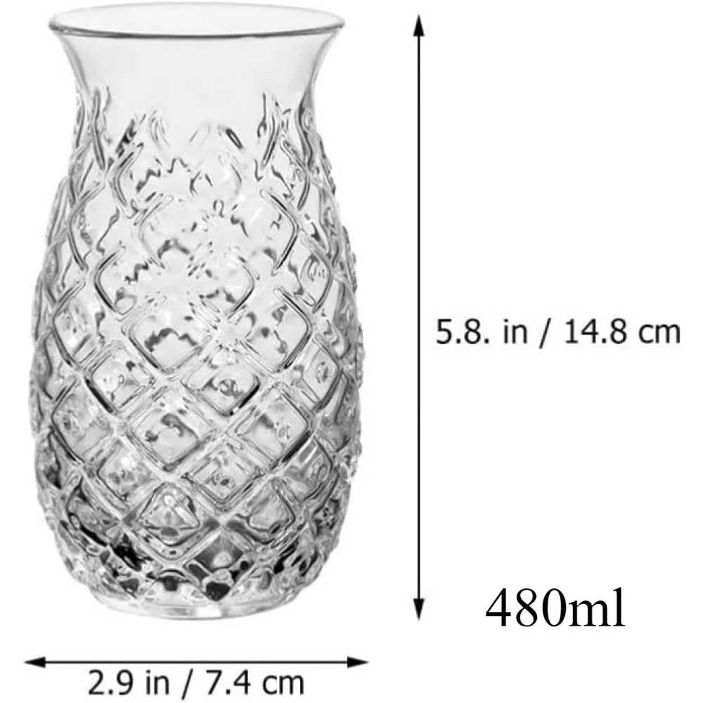 Copos de coquetel de abacaxi para casa, Vidro transparente criativo, Copo bebendo para bar, Festa, Suco, Caneca, Restaurante Drinkware Tools, 480ml