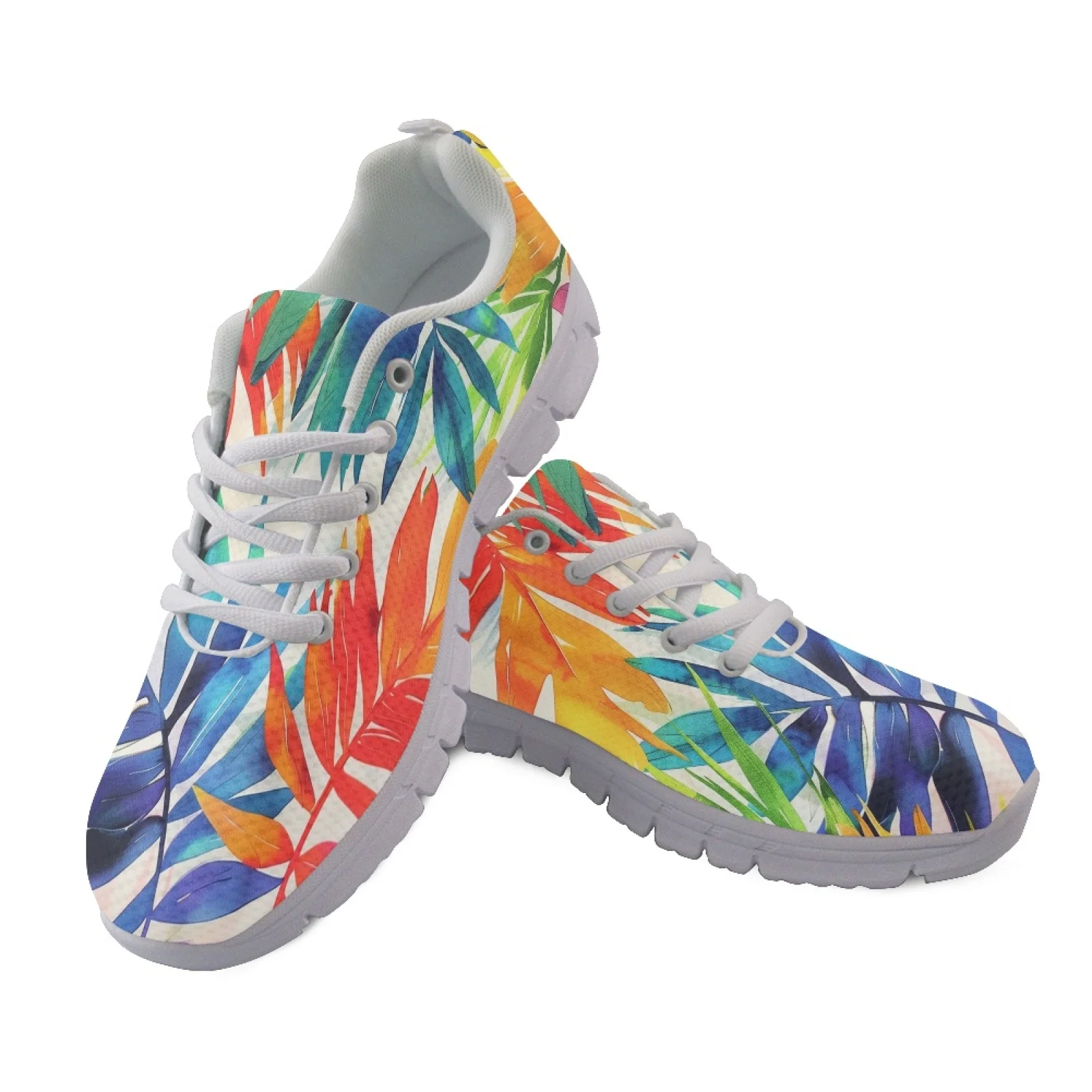 Coloranimal Palm Leaves Sports Tennis Shoes Mesh & EVA Sole Running Tennis Shoes Breathable Running Sneakers for Men