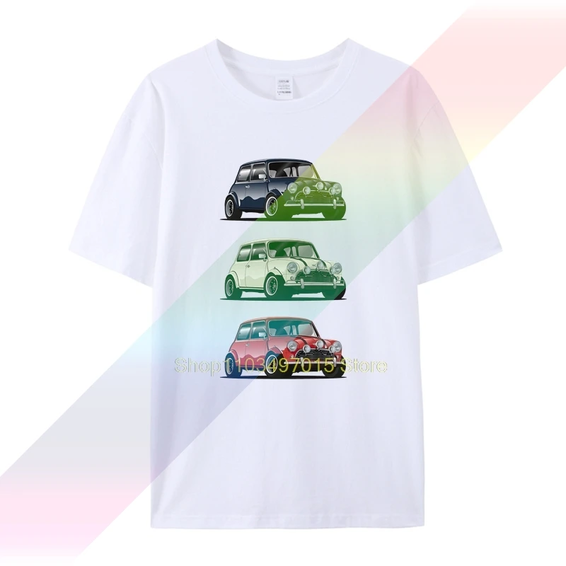 Retro THE ITALIAN TRIO Mini Cooper T Shirt Popular Car Hipster Style T-shirt